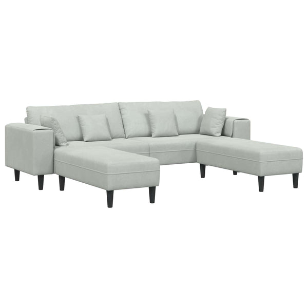 3-teiliges Sofa Hellgrau Samt