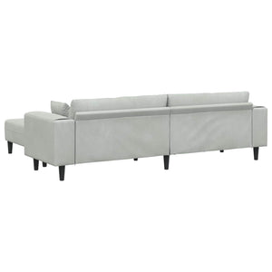 3-teiliges Sofa Hellgrau Samt