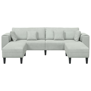 3-teiliges Sofa Hellgrau Samt