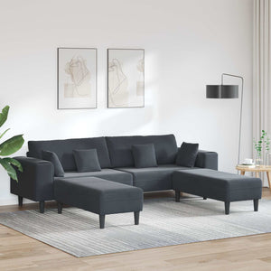vidaXL Canapé 3 places gris foncé 250 x 188 x 76 cm Velours