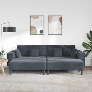 vidaXL Canapé 3 places gris foncé 250 x 188 x 76 cm Velours