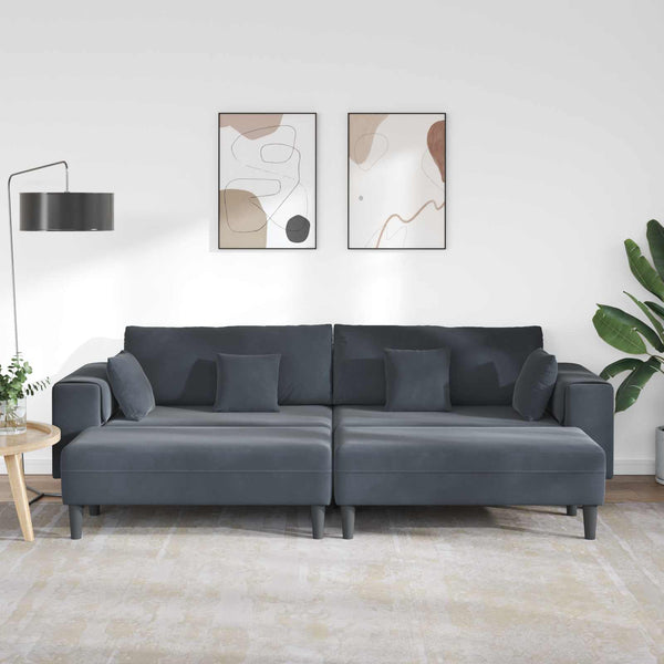 vidaXL Canapé 3 places gris foncé 250 x 188 x 76 cm Velours
