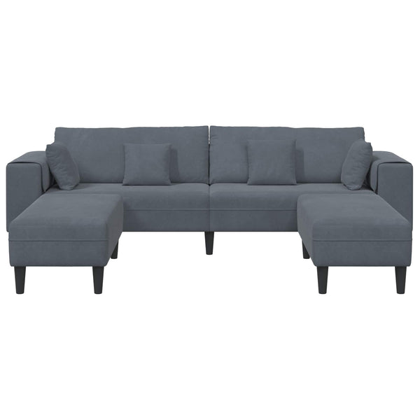 vidaXL Canapé 3 places gris foncé 250 x 188 x 76 cm Velours