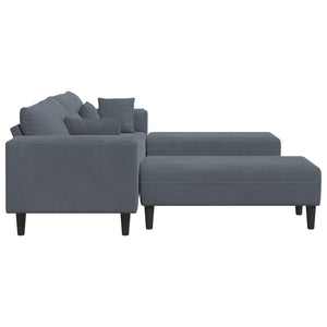 vidaXL Canapé 3 places gris foncé 250 x 188 x 76 cm Velours