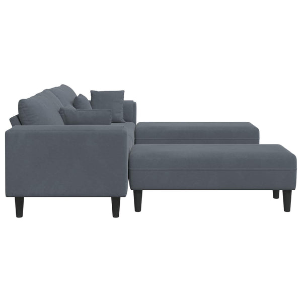 vidaXL Canapé 3 places gris foncé 250 x 188 x 76 cm Velours