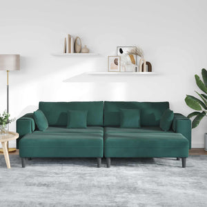 vidaXL Canapé 3 places Vert foncé 250 x 188 x 76 cm Velours