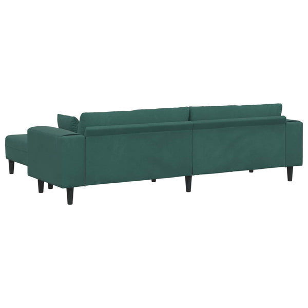 vidaXL Canapé 3 places Vert foncé 250 x 188 x 76 cm Velours