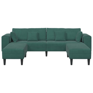 vidaXL Canapé 3 places Vert foncé 250 x 188 x 76 cm Velours