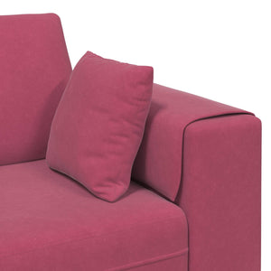 3-teiliges Samt Sofa Weinrot