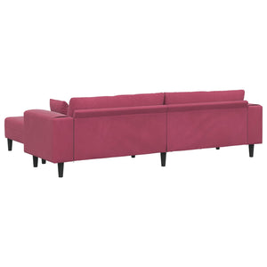 3-teiliges Samt Sofa Weinrot