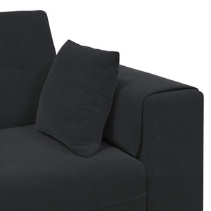 Schwarzes 3-teiliges Samt Sofa