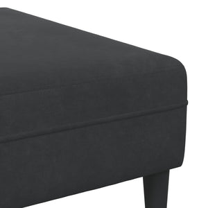 Schwarzes 3-teiliges Samt Sofa