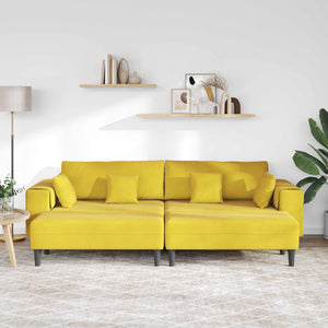 Gelbes 3-Sitzer Samt Sofa