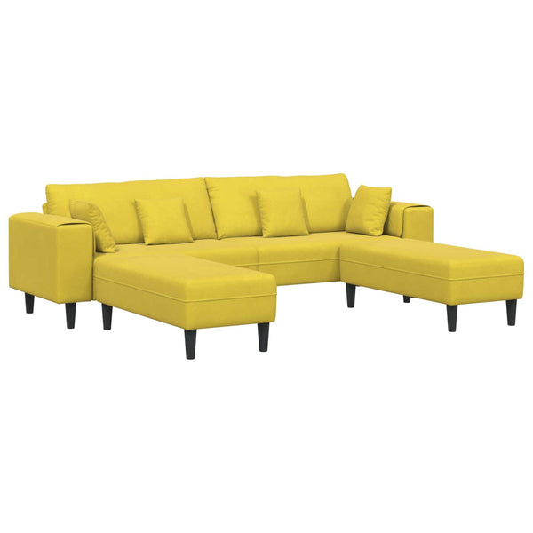 Gelbes 3-Sitzer Samt Sofa