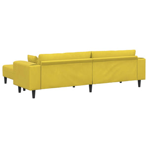 Gelbes 3-Sitzer Samt Sofa