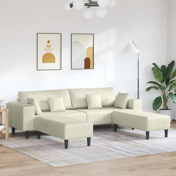 3-teiliges Creme Sofa Samt