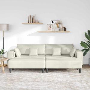 3-teiliges Creme Sofa Samt