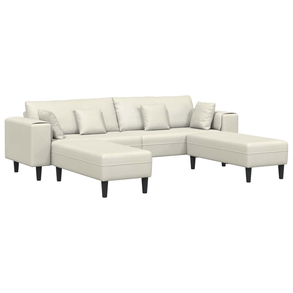 3-teiliges Creme Sofa Samt