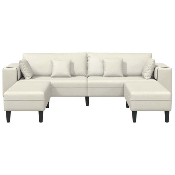 3-teiliges Creme Sofa Samt