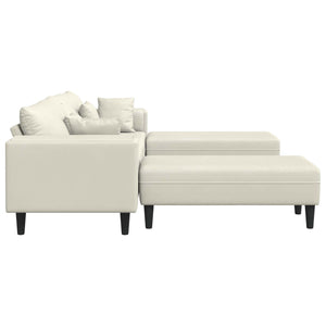 3-teiliges Creme Sofa Samt