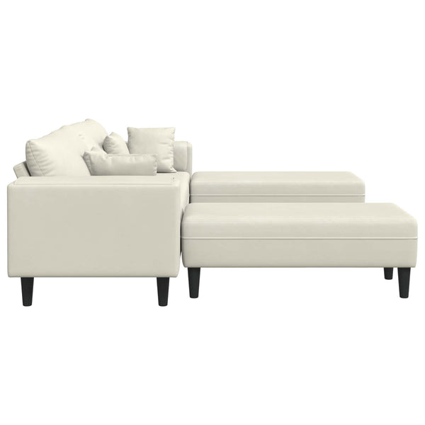3-teiliges Creme Sofa Samt