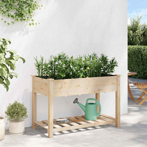 Beiges Garten-Pflanzgefäß mit Regal