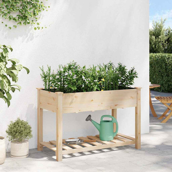 Beiges Garten-Pflanzgefäß mit Regal