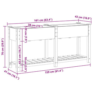 Beige Garten Pflanzgefäß mit Regal 161cm