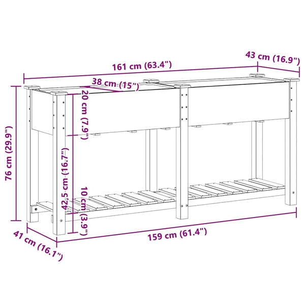 Beige Garten Pflanzgefäß mit Regal 161cm