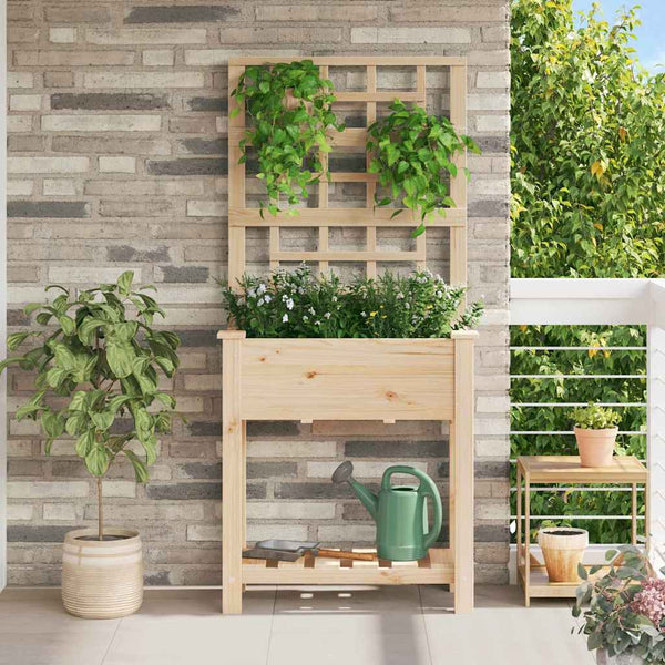 vidaXL Jardinière de jardin Beige 71 x 38 x 152 cm Bois de sapin massif