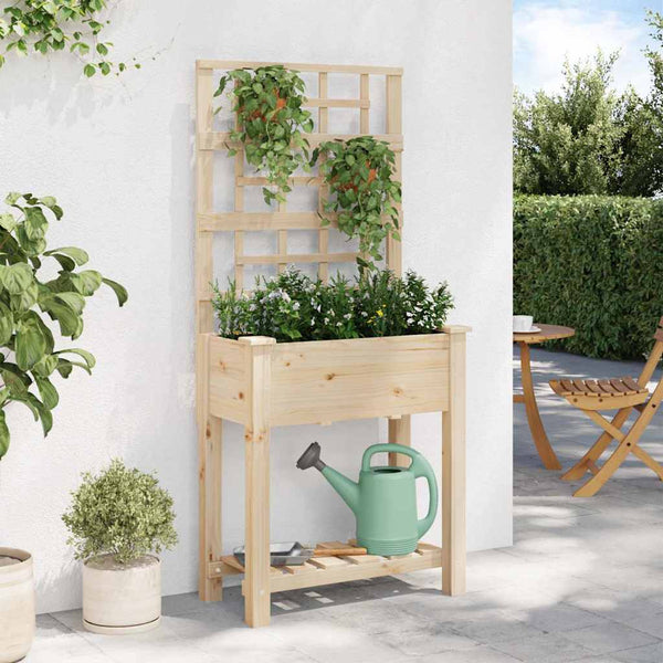 vidaXL Jardinière de jardin Beige 71 x 38 x 152 cm Bois de sapin massif