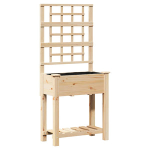 vidaXL Jardinière de jardin Beige 71 x 38 x 152 cm Bois de sapin massif