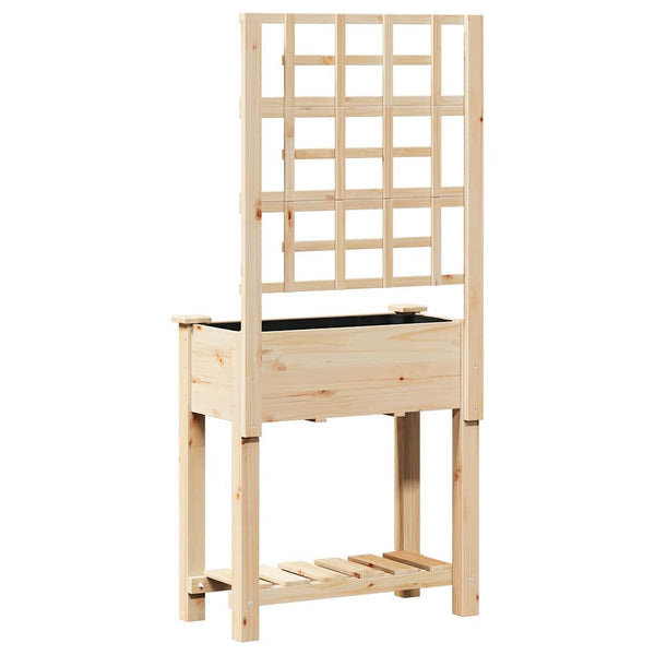 vidaXL Jardinière de jardin Beige 71 x 38 x 152 cm Bois de sapin massif