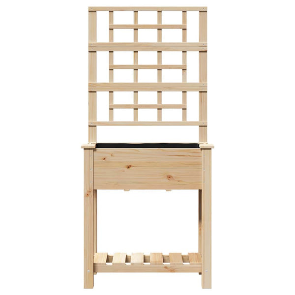 vidaXL Jardinière de jardin Beige 71 x 38 x 152 cm Bois de sapin massif