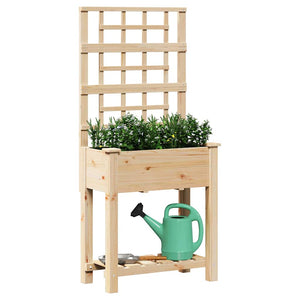 vidaXL Jardinière de jardin Beige 71 x 38 x 152 cm Bois de sapin massif