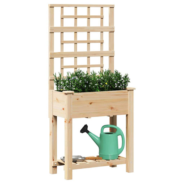 vidaXL Jardinière de jardin Beige 71 x 38 x 152 cm Bois de sapin massif