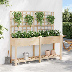 Beiges Garten-Pflanzgefäß mit Regal