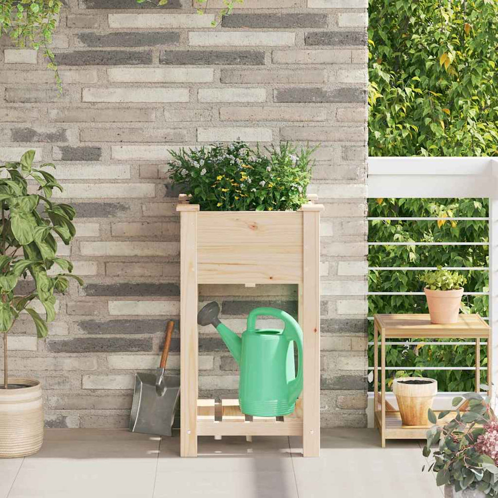 Beige Garten Pflanzgefäß mit Regal 45x45x76,5cm