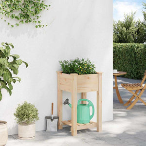 Beige Garten Pflanzgefäß mit Regal 45x45x76,5cm