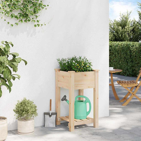 Beige Garten Pflanzgefäß mit Regal 45x45x76,5cm