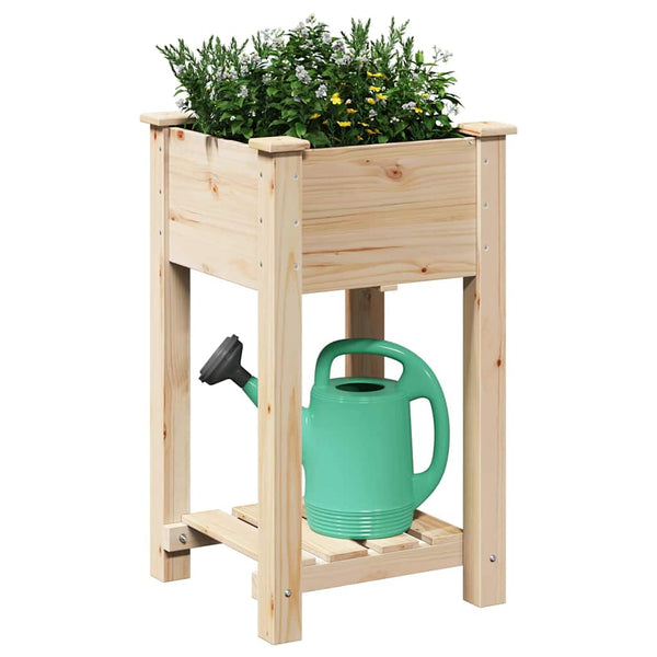 Beige Garten Pflanzgefäß mit Regal 45x45x76,5cm