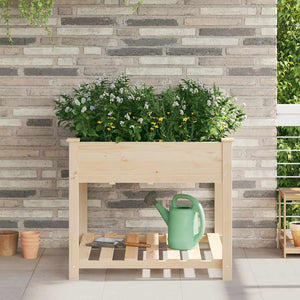 Beige Garten-Pflanzgefäß mit Regal 90x90 cm