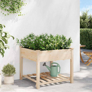 Beige Garten-Pflanzgefäß mit Regal 90x90 cm