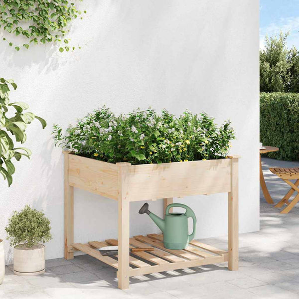 Beige Garten-Pflanzgefäß mit Regal 90x90 cm
