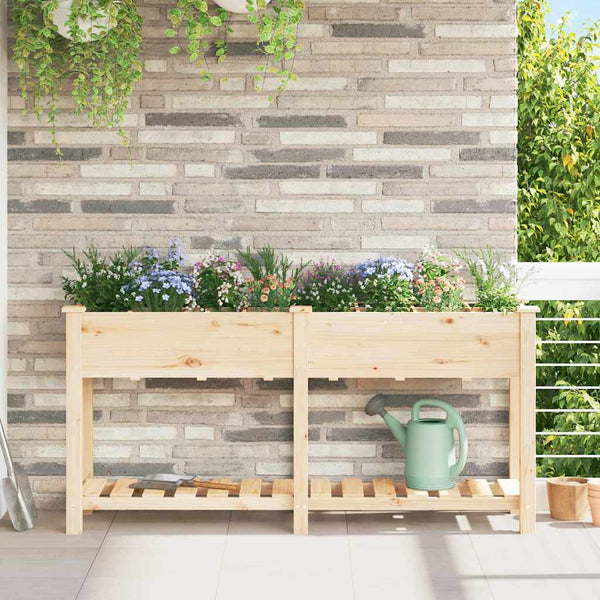 Beiges Garten-Pflanzgefäß mit Regal 161,5 cm