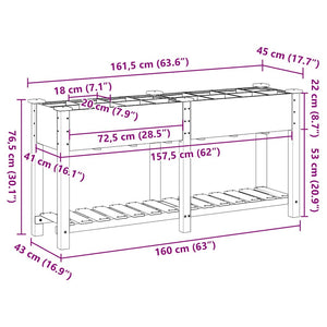 Beiges Garten-Pflanzgefäß mit Regal 161,5 cm