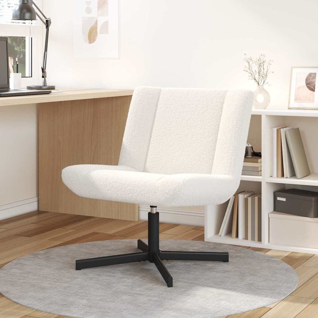 Drehstuhl Creme Schafsleder 63x75x76cm
