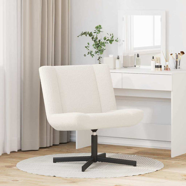 Drehstuhl Creme Schafsleder 63x75x76cm