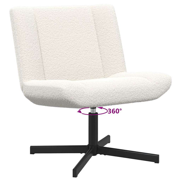 Drehstuhl Creme Schafsleder 63x75x76cm