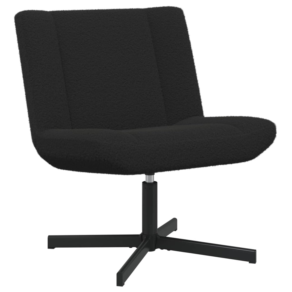 Schwarzer Drehstuhl Schafsleder 63x75x76cm